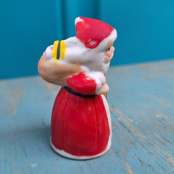 Miniature Santa Porcelain Mini Enesco Tiny Santa Clause Curio Stocking Stuffers - Picture 3 of 12